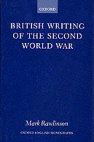 Cover of British Writing of the Second World War