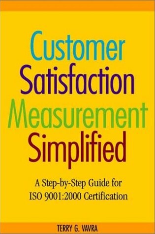 Cover of Customer Satisfaction Measurement for ISO 9001- 2001