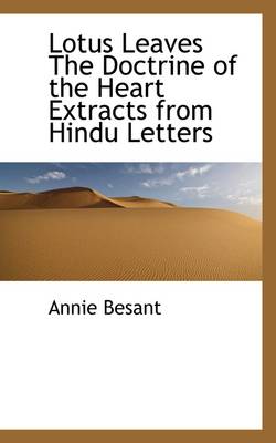 Book cover for Lotus Leaves the Doctrine of the Heart Extracts from Hindu Letters