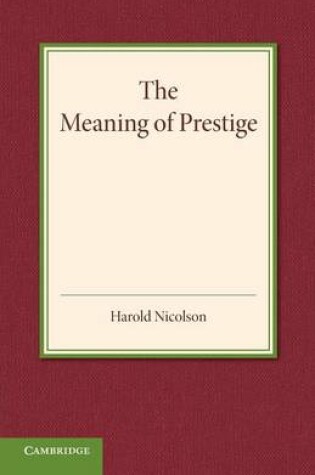 Cover of The Meaning of Prestige