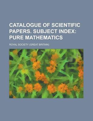 Book cover for Catalogue of Scientific Papers. Subject Index