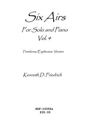Book cover for Six Airs for Solo and Piano, Vol. 4 - trombone/euphonium version