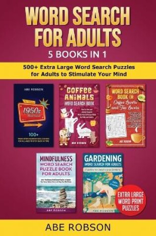 Cover of Word Search for Adults 5 Books in 1