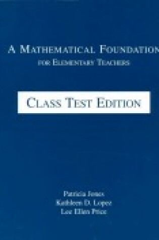 Cover of A Mathematical Foundation for Elementary Teachers