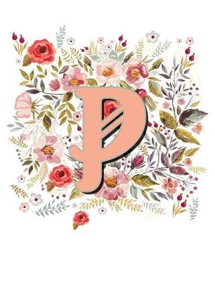 Book cover for P Monogram Letter Floral Wreath Notebook