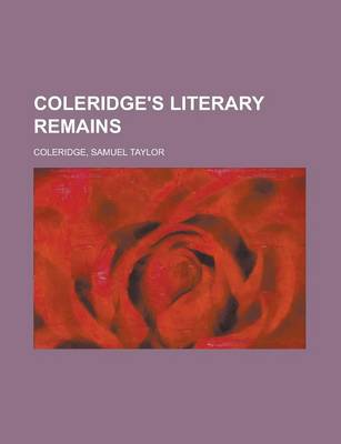 Book cover for Coleridge's Literary Remains, Volume 4.