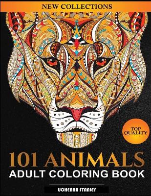 Book cover for 101 Animals Adult Coloring Book