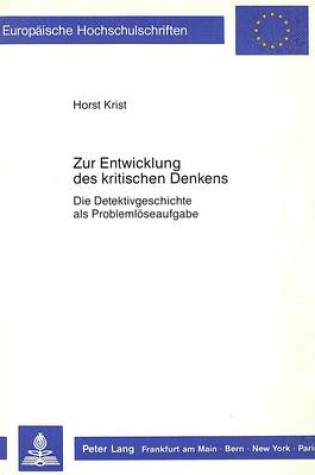 Cover of Zur Entwicklung Des Kritischen Denkens