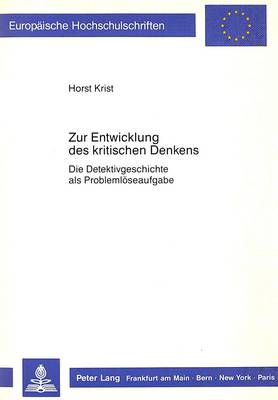 Cover of Zur Entwicklung Des Kritischen Denkens