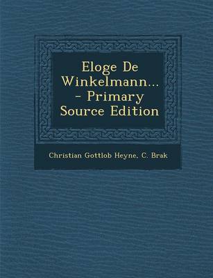 Book cover for Eloge de Winkelmann...