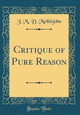 Book cover for Critique of Pure Reason (Classic Reprint)