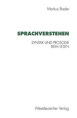 Cover of Sprachverstehen