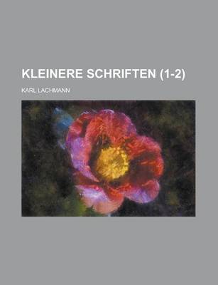 Book cover for Kleinere Schriften (1-2 )