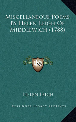 Book cover for Miscellaneous Poems by Helen Leigh of Middlewich (1788)