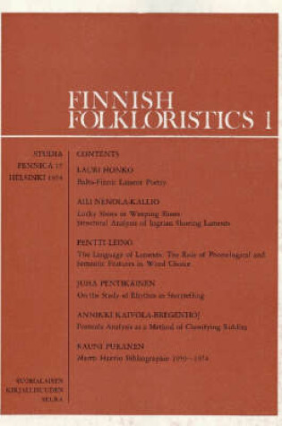 Cover of Finnish Folkloristics