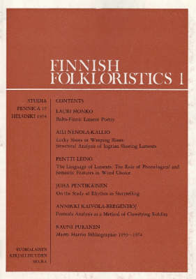 Book cover for Finnish Folkloristics