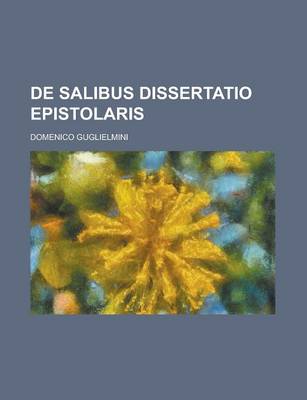 Book cover for de Salibus Dissertatio Epistolaris