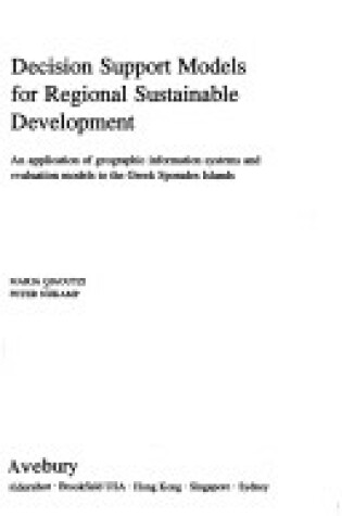 Cover of Decision Support Models for Regional Sustainable Development