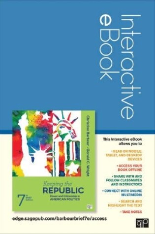 Cover of Keeping the Republic 7e Brief Interactive eBook Student Version