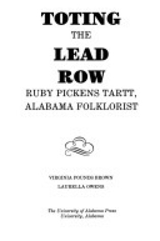 Cover of Toting the Lead Row