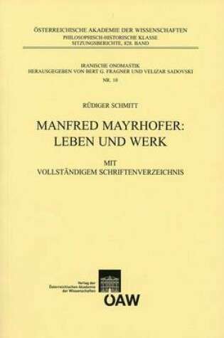 Cover of Manfred Mayrhofer