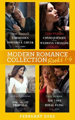Book cover for Modern Romance February 2022 Books 1-4