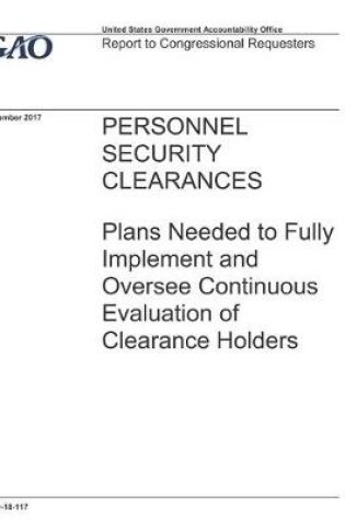 Cover of Personnel Security Clearances