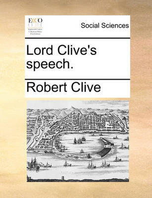 Book cover for Lord Clive's speech.