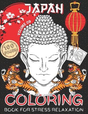 Book cover for Japan Coloring Book for Stress Relaxations