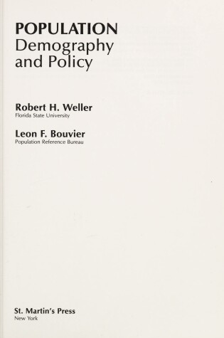 Cover of Population--Demography and Policy