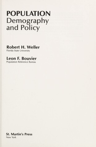 Book cover for Population--Demography and Policy