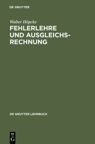 Cover of Fehlerlehre und Ausgleichsrechnung