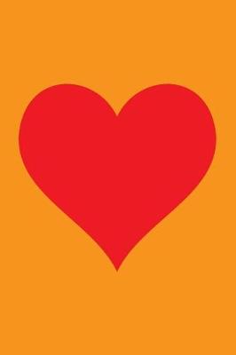 Book cover for Blank Notebook - 100 Pages - Red Heart on Orange