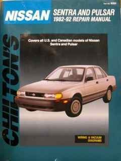 Book cover for Nissan Sentra and Pulsar 1982-92 Repair Manual