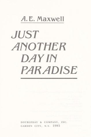 Cover of Just Another Day/Paradise