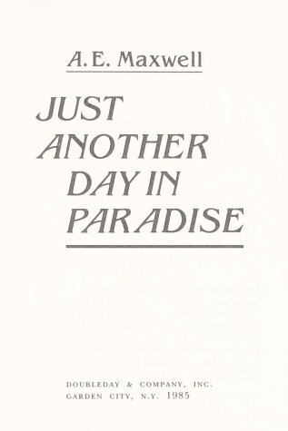 Book cover for Just Another Day/Paradise