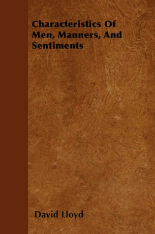 Cover of Characteristics Of Men, Manners, And Sentiments