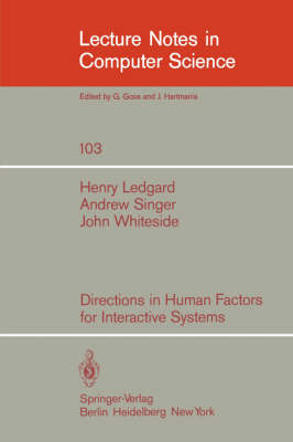 Book cover for Directions in Human Factors for Interactive Systems