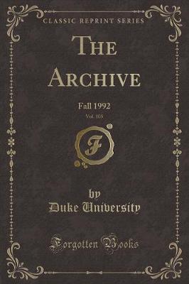 Book cover for The Archive, Vol. 105