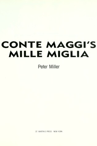 Cover of Conte Maggi's Mille Miglia