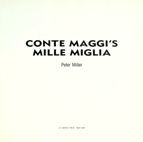 Book cover for Conte Maggi's Mille Miglia