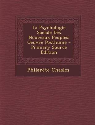 Cover of La Psychologie Sociale Des Nouveaux Peuples