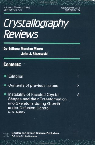 Book cover for Crystallography Reviews 4#1