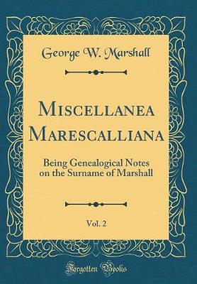 Book cover for Miscellanea Marescalliana, Vol. 2