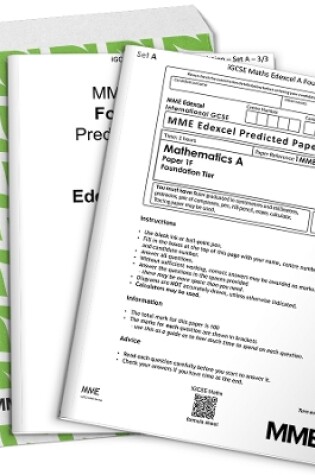 Cover of iGCSE Maths Predicted Papers 2023 (1 Pack (Set A 2 Exam Papers + Mark Scheme), exam board: Edexcel A, Tier: Foundation)