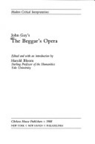 Cover of John Gay's "the Beggar's Opera"