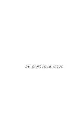 Book cover for Le Phytoplancton