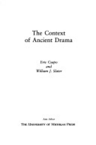 Cover of Context of Ancient Drama