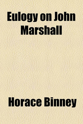 Book cover for Eulogy on John Marshall