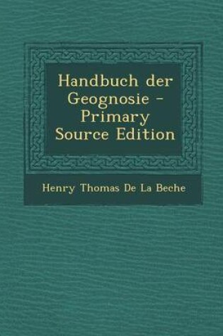 Cover of Handbuch Der Geognosie